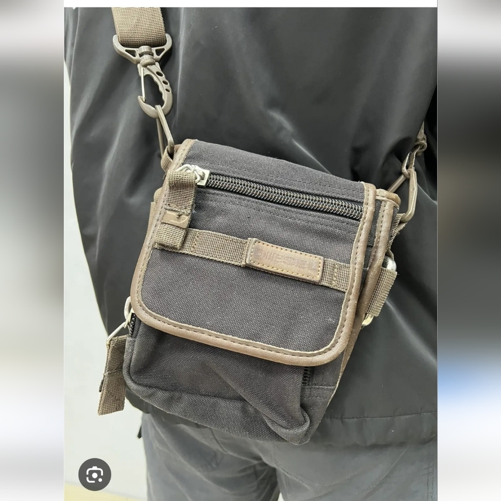 DIESEL | Men's Crossbody Vintage Gray Distressed Denim Bag